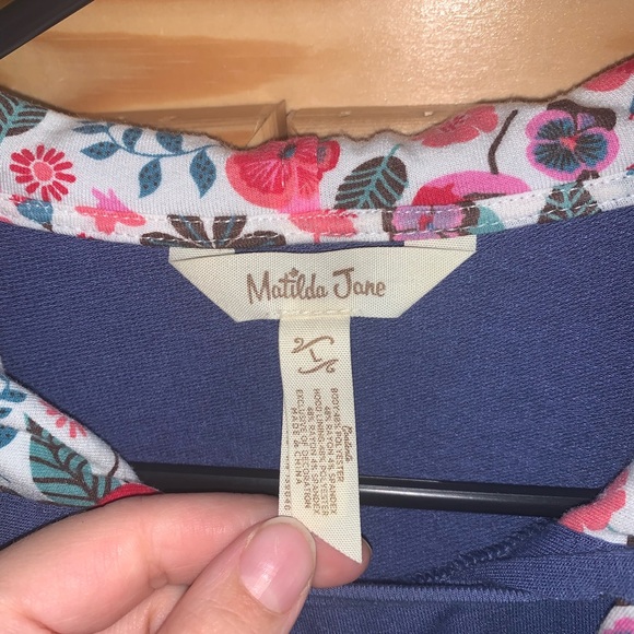 Matilda Jane “let’s go” blue hooded pullover sweatshirt top size L - Picture 8 of 8